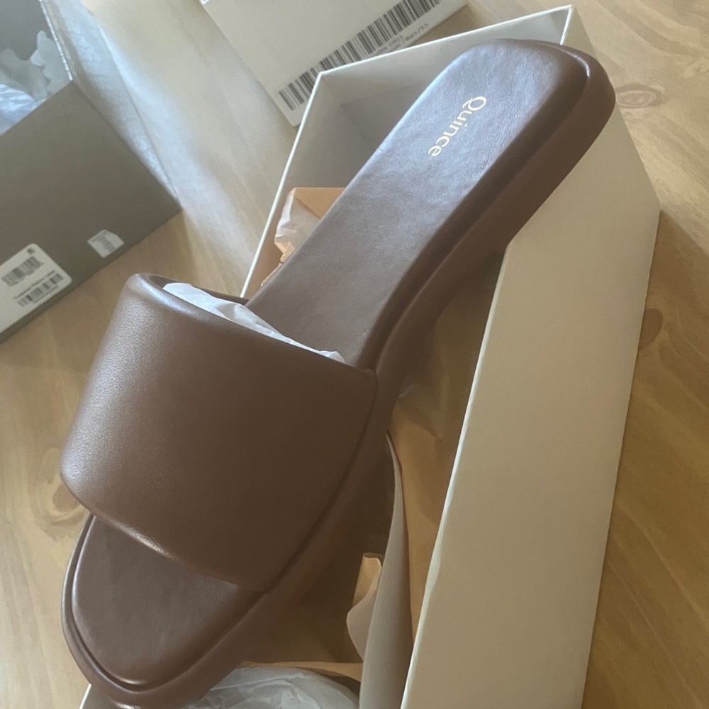 Quince Brown Slide Sandals